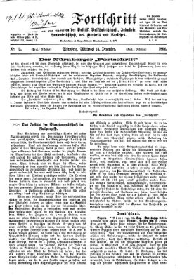 Der Fortschritt auf allen Gebieten des öffentlichen Lebens Mittwoch 14. Dezember 1864