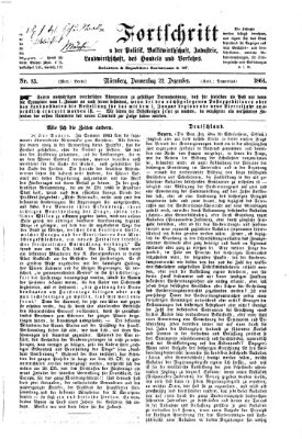 Der Fortschritt auf allen Gebieten des öffentlichen Lebens Donnerstag 22. Dezember 1864