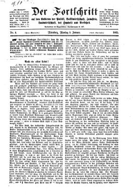 Der Fortschritt auf allen Gebieten des öffentlichen Lebens Montag 9. Januar 1865