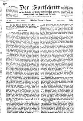 Der Fortschritt auf allen Gebieten des öffentlichen Lebens Dienstag 24. Januar 1865