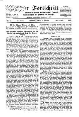 Der Fortschritt auf allen Gebieten des öffentlichen Lebens Freitag 3. Februar 1865