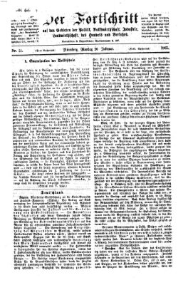 Der Fortschritt auf allen Gebieten des öffentlichen Lebens Montag 20. Februar 1865