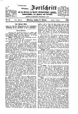 Der Fortschritt auf allen Gebieten des öffentlichen Lebens Samstag 25. Februar 1865