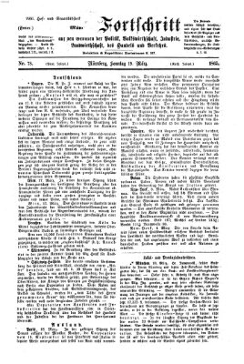 Der Fortschritt auf allen Gebieten des öffentlichen Lebens Sonntag 19. März 1865