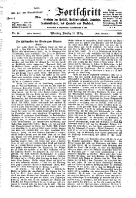 Der Fortschritt auf allen Gebieten des öffentlichen Lebens Dienstag 21. März 1865