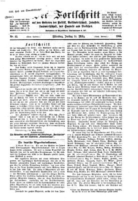 Der Fortschritt auf allen Gebieten des öffentlichen Lebens Freitag 24. März 1865