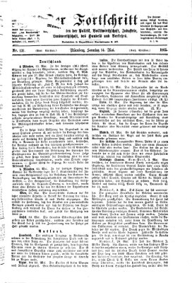 Der Fortschritt auf allen Gebieten des öffentlichen Lebens Sonntag 14. Mai 1865