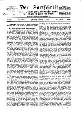 Der Fortschritt auf allen Gebieten des öffentlichen Lebens Dienstag 13. Juni 1865