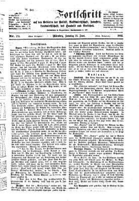 Der Fortschritt auf allen Gebieten des öffentlichen Lebens Sonntag 25. Juni 1865