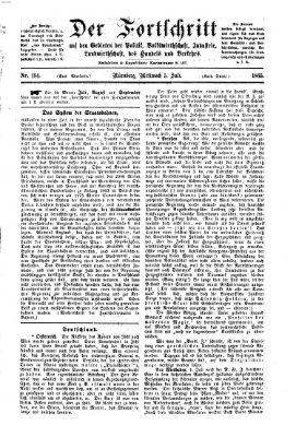 Der Fortschritt auf allen Gebieten des öffentlichen Lebens Mittwoch 5. Juli 1865