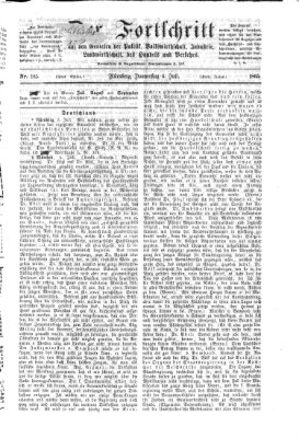 Der Fortschritt auf allen Gebieten des öffentlichen Lebens Donnerstag 6. Juli 1865