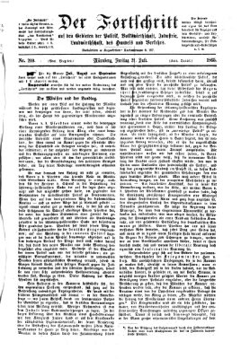 Der Fortschritt auf allen Gebieten des öffentlichen Lebens Freitag 21. Juli 1865