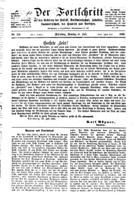 Der Fortschritt auf allen Gebieten des öffentlichen Lebens Montag 31. Juli 1865