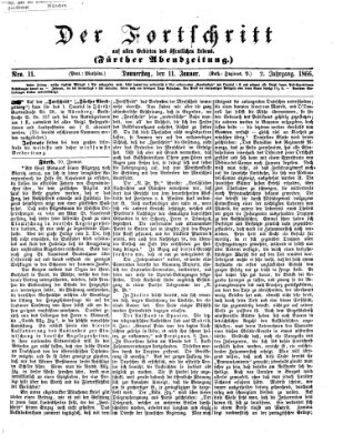 Der Fortschritt auf allen Gebieten des öffentlichen Lebens Donnerstag 11. Januar 1866