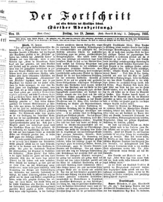 Der Fortschritt auf allen Gebieten des öffentlichen Lebens Freitag 19. Januar 1866