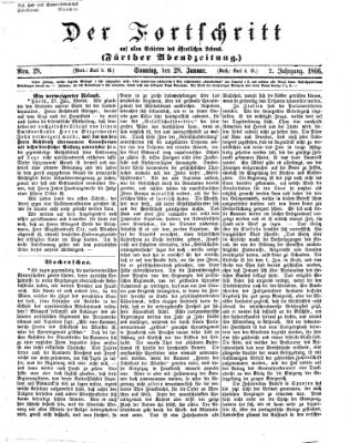 Der Fortschritt auf allen Gebieten des öffentlichen Lebens Sonntag 28. Januar 1866