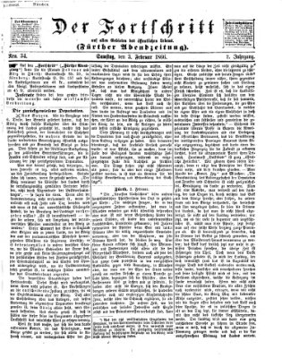 Der Fortschritt auf allen Gebieten des öffentlichen Lebens Samstag 3. Februar 1866