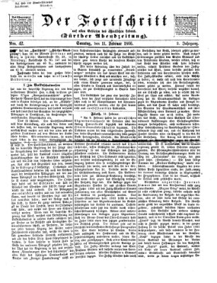 Der Fortschritt auf allen Gebieten des öffentlichen Lebens Sonntag 11. Februar 1866