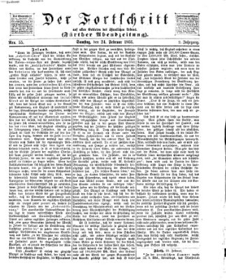 Der Fortschritt auf allen Gebieten des öffentlichen Lebens Samstag 24. Februar 1866