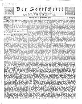 Der Fortschritt auf allen Gebieten des öffentlichen Lebens Sonntag 2. September 1866