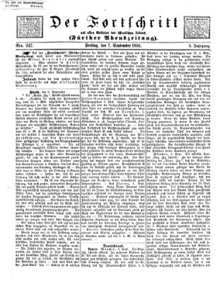 Der Fortschritt auf allen Gebieten des öffentlichen Lebens Freitag 7. September 1866