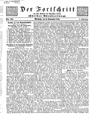 Der Fortschritt auf allen Gebieten des öffentlichen Lebens Mittwoch 12. September 1866