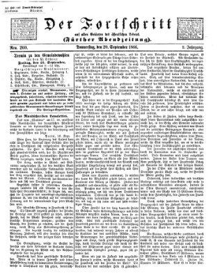 Der Fortschritt auf allen Gebieten des öffentlichen Lebens Donnerstag 20. September 1866