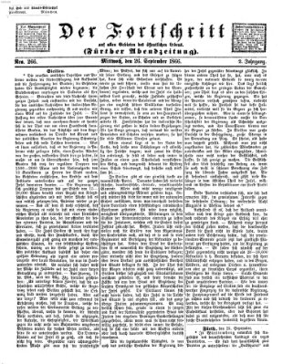 Der Fortschritt auf allen Gebieten des öffentlichen Lebens Mittwoch 26. September 1866