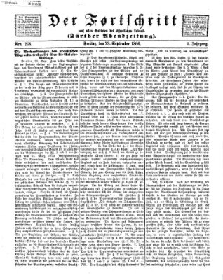 Der Fortschritt auf allen Gebieten des öffentlichen Lebens Freitag 28. September 1866
