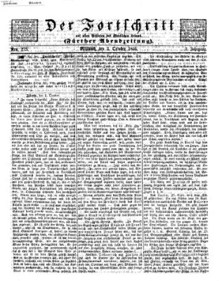 Der Fortschritt auf allen Gebieten des öffentlichen Lebens Mittwoch 3. Oktober 1866