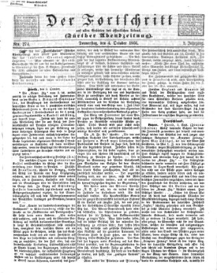 Der Fortschritt auf allen Gebieten des öffentlichen Lebens Donnerstag 4. Oktober 1866