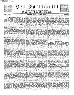 Der Fortschritt auf allen Gebieten des öffentlichen Lebens Samstag 20. Oktober 1866