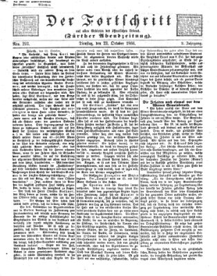 Der Fortschritt auf allen Gebieten des öffentlichen Lebens Dienstag 23. Oktober 1866