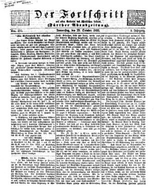 Der Fortschritt auf allen Gebieten des öffentlichen Lebens Donnerstag 25. Oktober 1866