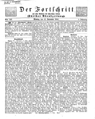 Der Fortschritt auf allen Gebieten des öffentlichen Lebens Montag 12. November 1866