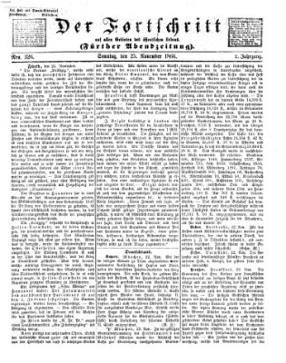 Der Fortschritt auf allen Gebieten des öffentlichen Lebens Sonntag 25. November 1866