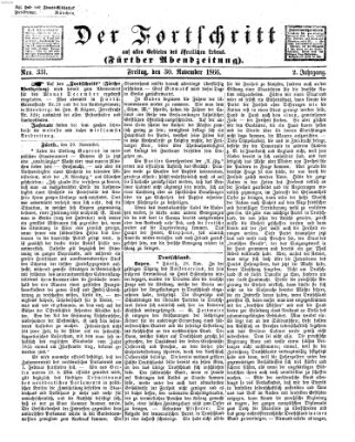 Der Fortschritt auf allen Gebieten des öffentlichen Lebens Freitag 30. November 1866