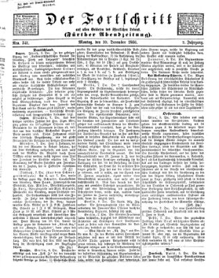 Der Fortschritt auf allen Gebieten des öffentlichen Lebens Montag 10. Dezember 1866