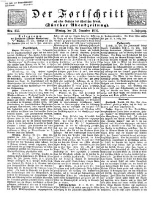 Der Fortschritt auf allen Gebieten des öffentlichen Lebens Montag 24. Dezember 1866