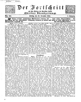 Der Fortschritt auf allen Gebieten des öffentlichen Lebens Freitag 28. Dezember 1866