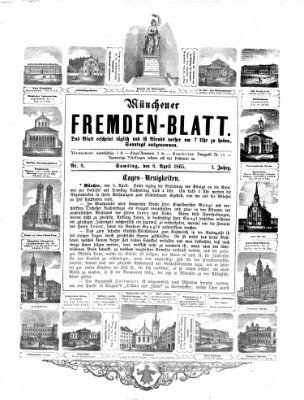 Münchener Fremdenblatt Samstag 8. April 1865