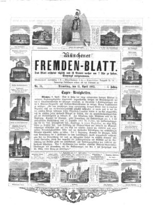 Münchener Fremdenblatt Dienstag 11. April 1865