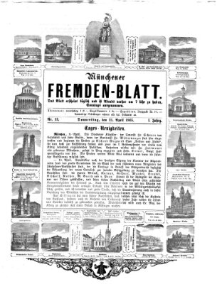 Münchener Fremdenblatt Donnerstag 13. April 1865