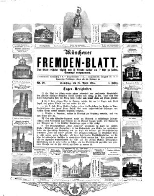 Münchener Fremdenblatt Samstag 22. April 1865