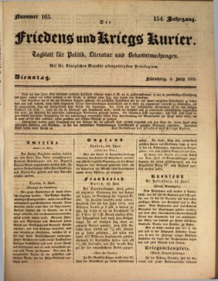 Der Friedens- u. Kriegs-Kurier (Nürnberger Friedens- und Kriegs-Kurier) Dienstag 8. Juli 1828