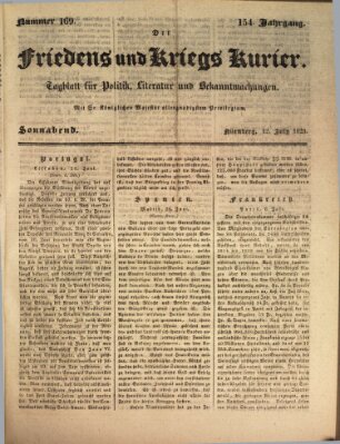 Der Friedens- u. Kriegs-Kurier (Nürnberger Friedens- und Kriegs-Kurier) Samstag 12. Juli 1828