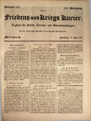 Der Friedens- u. Kriegs-Kurier (Nürnberger Friedens- und Kriegs-Kurier) Mittwoch 16. Juli 1828