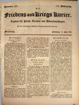 Der Friedens- u. Kriegs-Kurier (Nürnberger Friedens- und Kriegs-Kurier) Freitag 18. Juli 1828