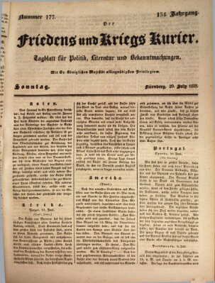 Der Friedens- u. Kriegs-Kurier (Nürnberger Friedens- und Kriegs-Kurier) Sonntag 20. Juli 1828