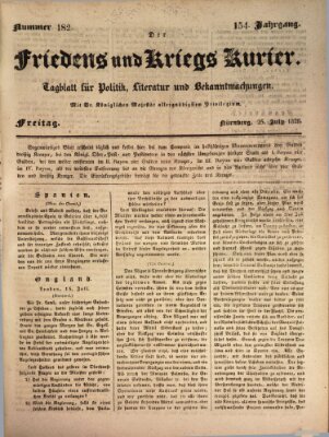 Der Friedens- u. Kriegs-Kurier (Nürnberger Friedens- und Kriegs-Kurier) Freitag 25. Juli 1828